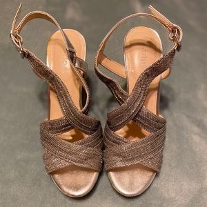 Maripé Silver Strappy Heels